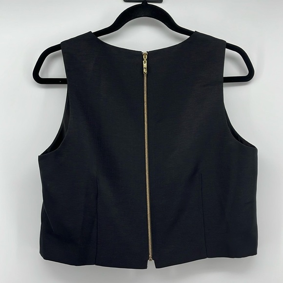 Eliza J Black Crop Top with Pearl Embellishments Size 10 - Picture 2 of 8